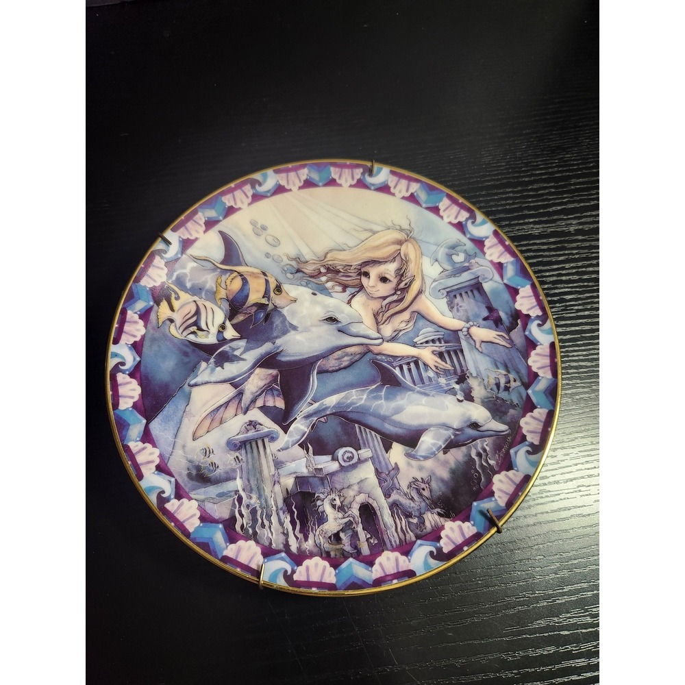 Reco Dreams Come True Limited Edition Collectors Plate 372 DC Mermaid‎ Dolphin